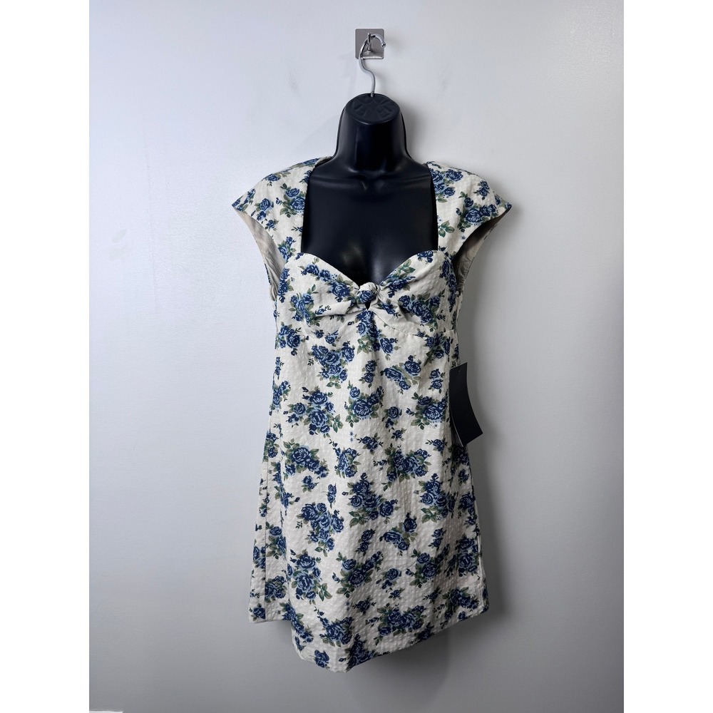 NWT Hyacinth House Blue Bouquet Floral Rosamund Mini Dress Coquette Size XS
